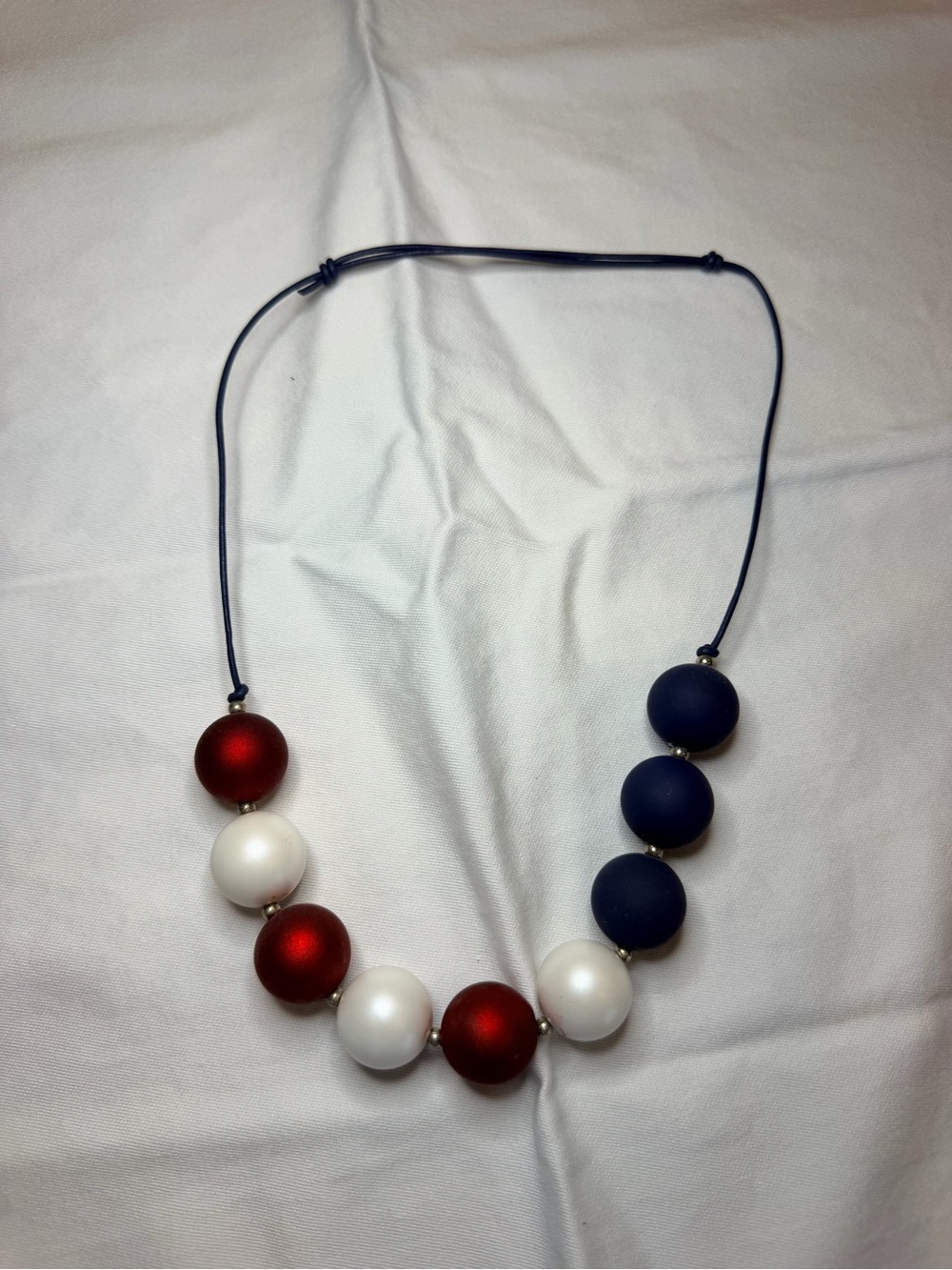 Red White Blue Beaded Necklace